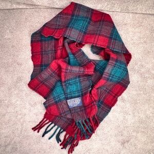 Vintage Unisex Lands End 100% Lambswool Scarf Tartan